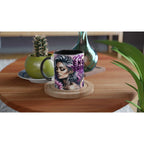 Not Enough Sage Motivational Coffee Cup on wooden table with cactus and decorative items.