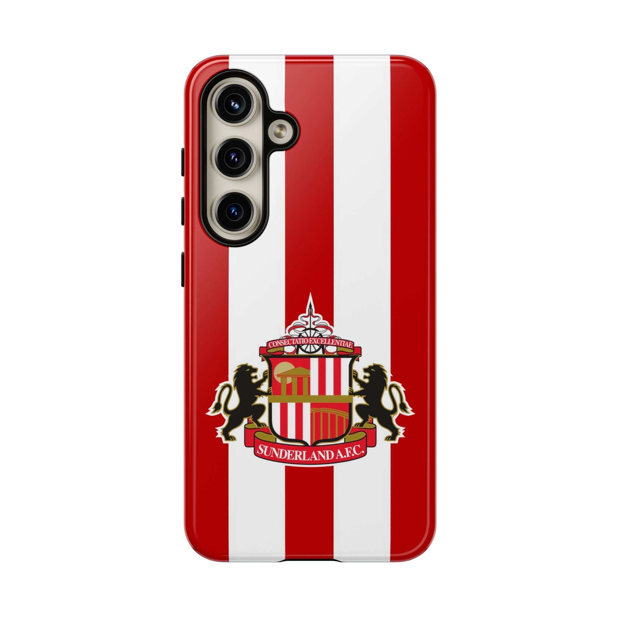 Sunderland FC magnetic Samsung phone case with red and white club colors and protective dual-layer design
