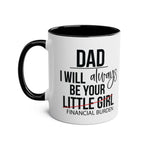 Fun Fathers Day Gift Mug with humorous text, 11oz ceramic, glossy finish, in black and white, perfect Father's Day present.