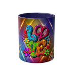 LGBTQ+ Pride Mug with vibrant rainbow design and love motif, ceramic, glossy finish, 11oz.