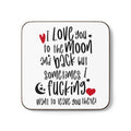 Cheeky rude Valentines coaster with high-gloss top and cork back for non-slip use