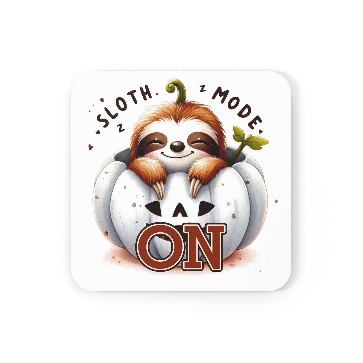 Cute sloth coaster with playful sloth design, perfect for protecting tables from water rings.