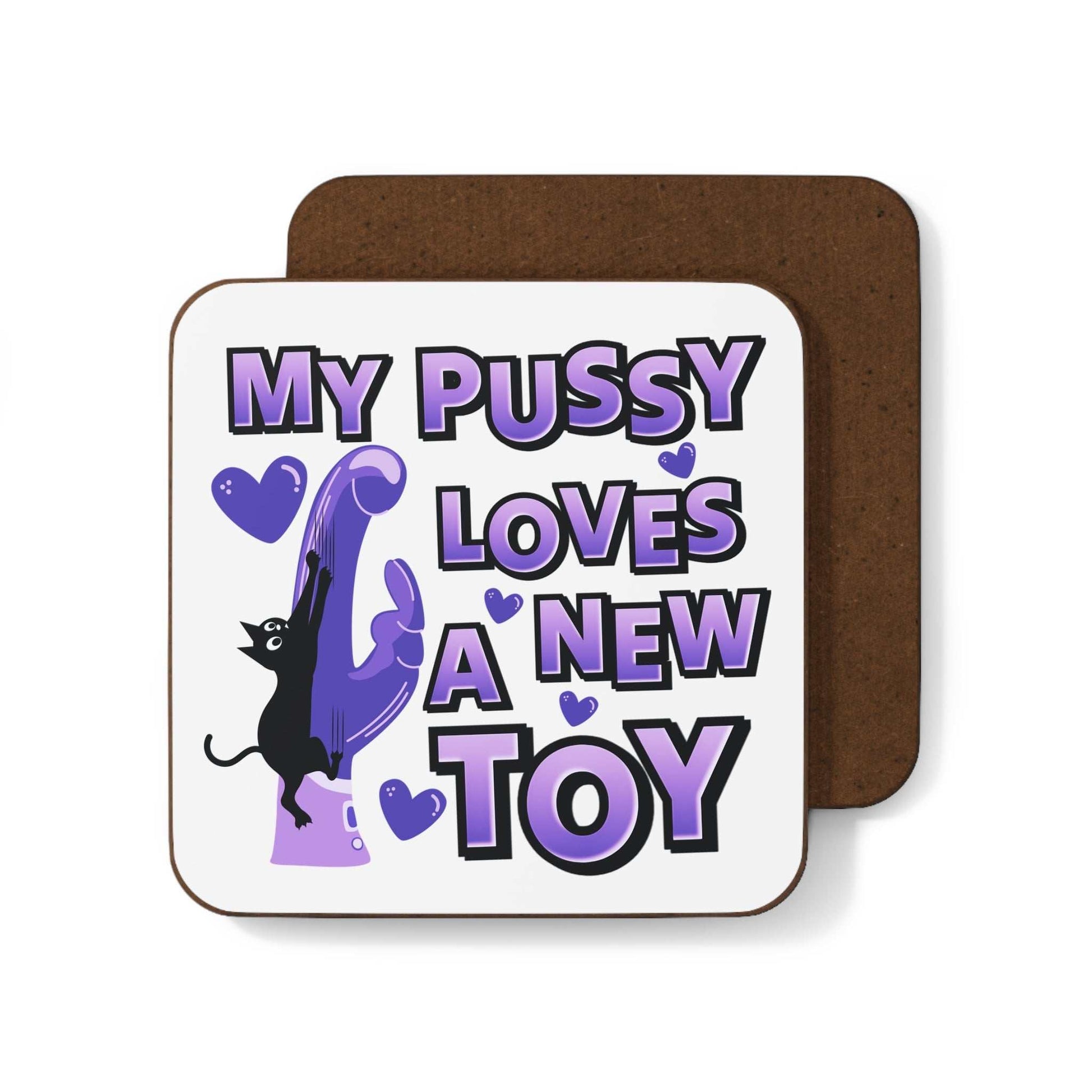 Cheeky rude coaster with playful design featuring text and graphics, adding humor to any table.