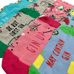 Colorful Socktails Gift Set Gin Edition cocktail-themed mid-calf socks with playful designs and glitter accents