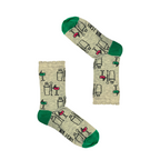 Socktails Gift Set Gin Edition cocktail-themed mid-calf socks with green accents and playful drink illustrations
