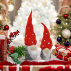 Nordic Gnomes Needle Felting Craft Kit with red-hatted gnomes in a festive setting.