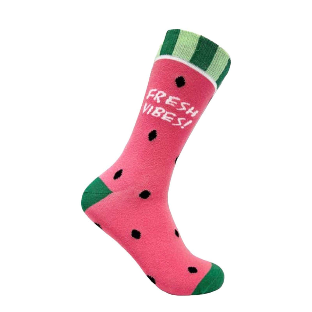 Watermelon Slice Socks with quirky design and soft cotton fabric.