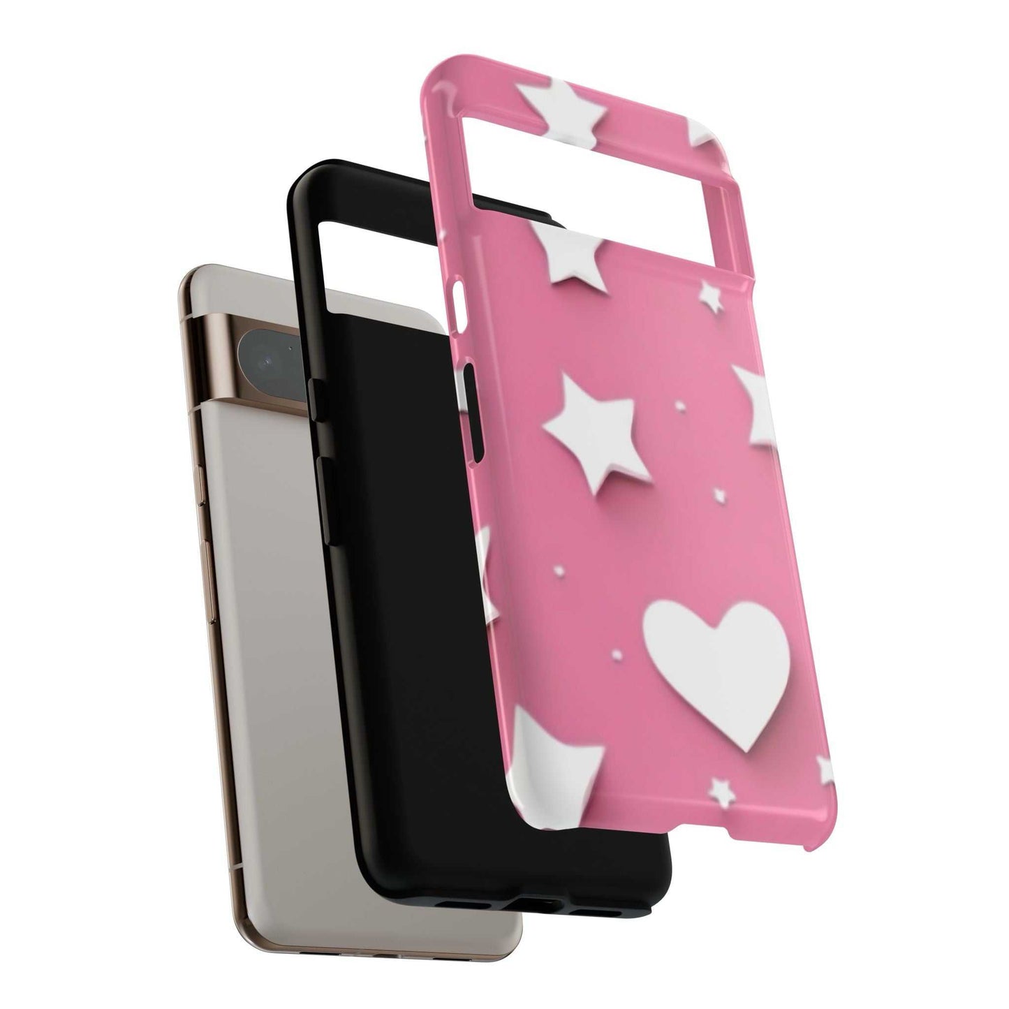 cute Hearts and stars Google Pixel Phone Case Designed By Littlebitz 