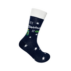 Christmas gin-themed socks with star pattern, unisex cotton blend, size UK 6-11.