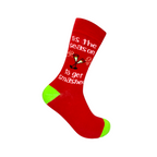 Festive red and green cotton socks with "Tis The Season To Get Smashed Socks" design.