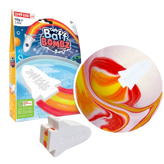 Kids Colour Surprise Rocket Baff Bombz bath bombs with colorful, fizzing fun for kids.