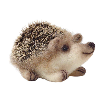 Baby hedgehog needle felting craft kit with Steiff Mohair fabric.