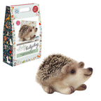 Baby Hedgehog Needle Felting Craft Kit with genuine Steiff Mohair fabric, ideal for beginners aged 10+, includes wool, needles, and instructions.