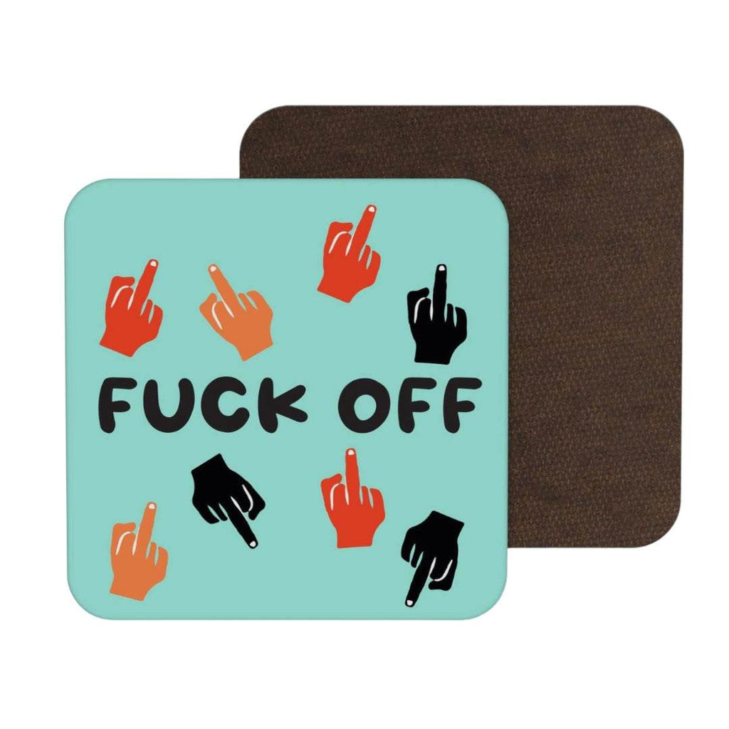 Quirky fun coasters with playful design, colorful hands, protective high gloss finish.