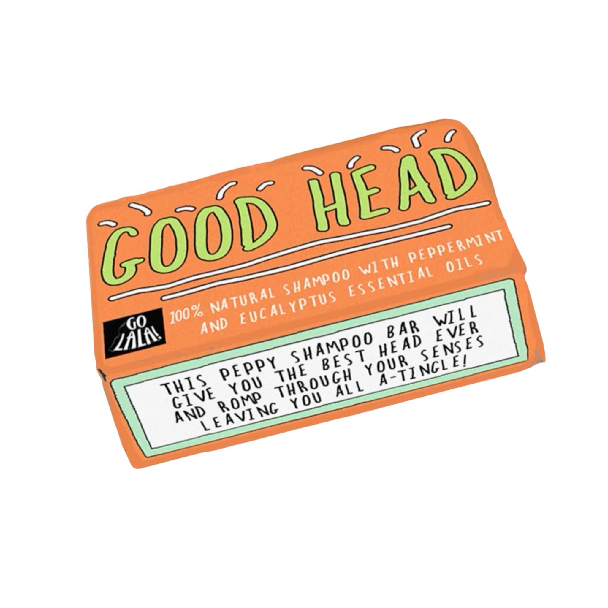 Good Head Shampoo Bar with peppermint and eucalyptus packaging.