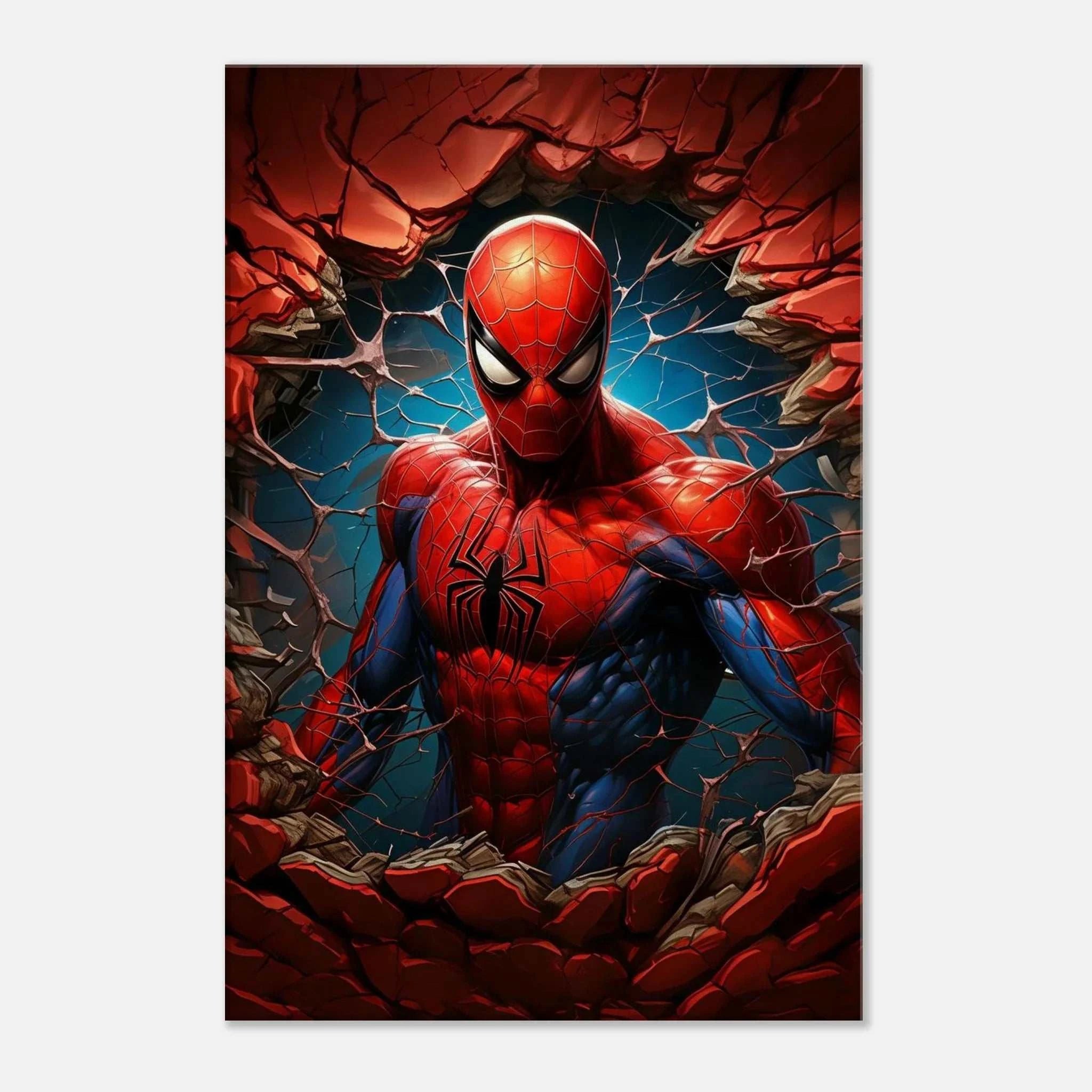 Spiderman Wall Canvas featuring dynamic action print with vibrant colors.