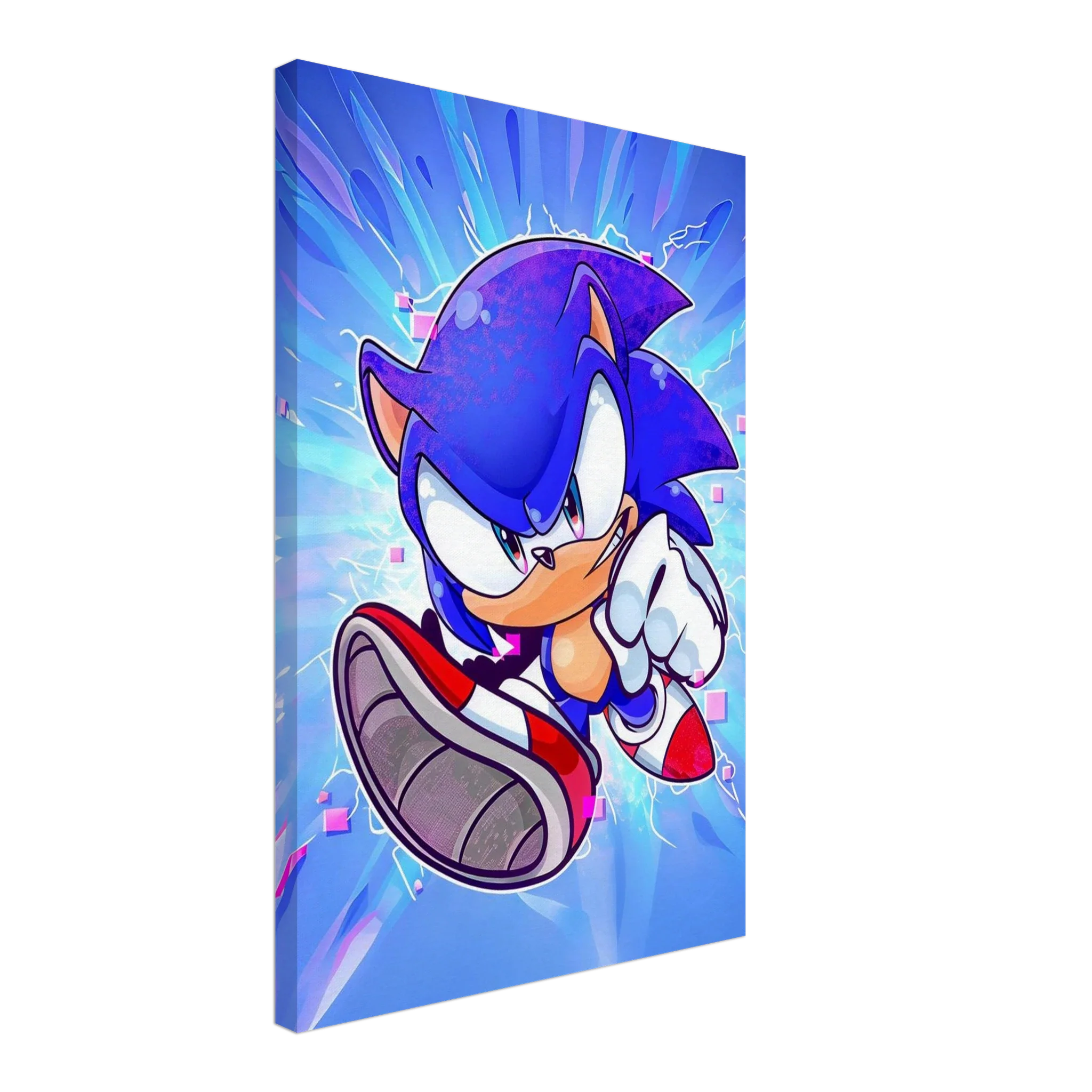 Sonic Wall Canvas featuring vibrant print of Sonic the Hedgehog, perfect for fans and game rooms.