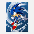 Sonic The Hedgehog Wall Canvas featuring vibrant colors and dynamic design with Sonic in motion.