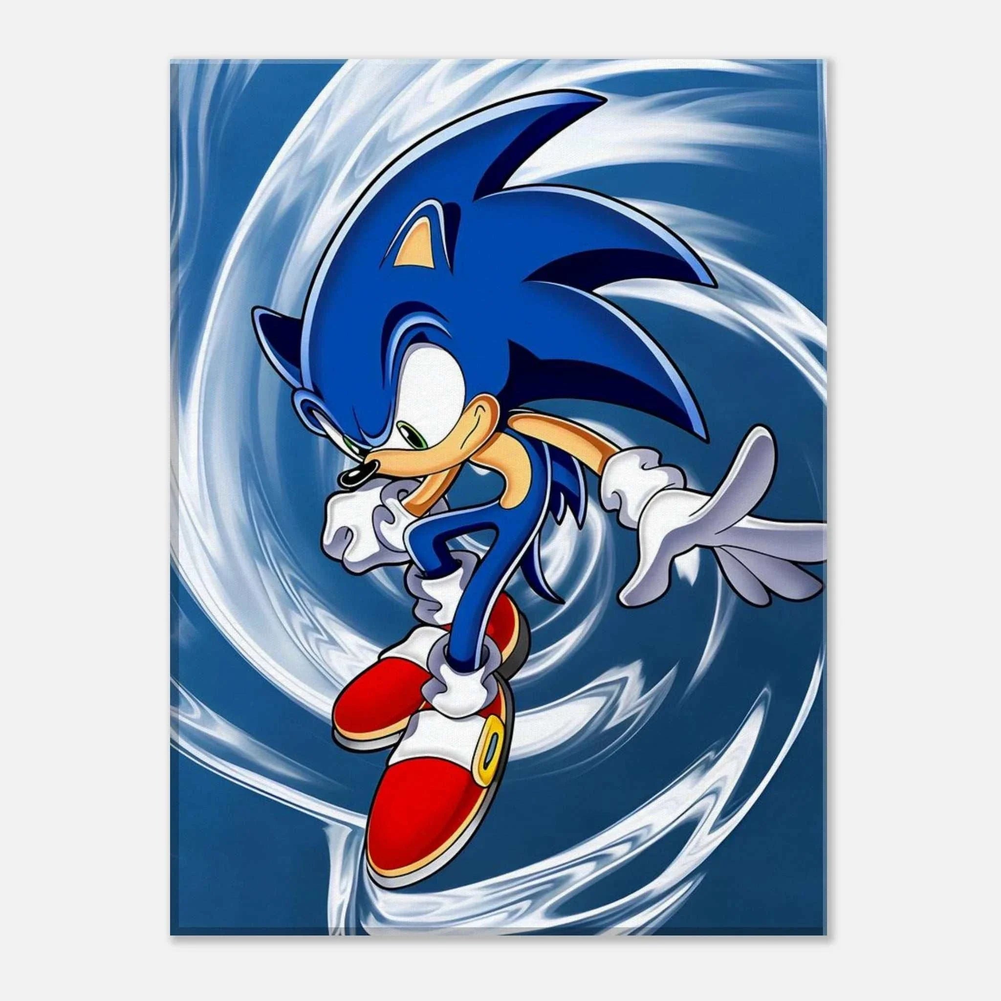 Sonic The Hedgehog Wall Canvas featuring vibrant colors and dynamic design with Sonic in motion.