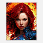Captain Marvel wall canvas with bold, dynamic artwork and vibrant colors.