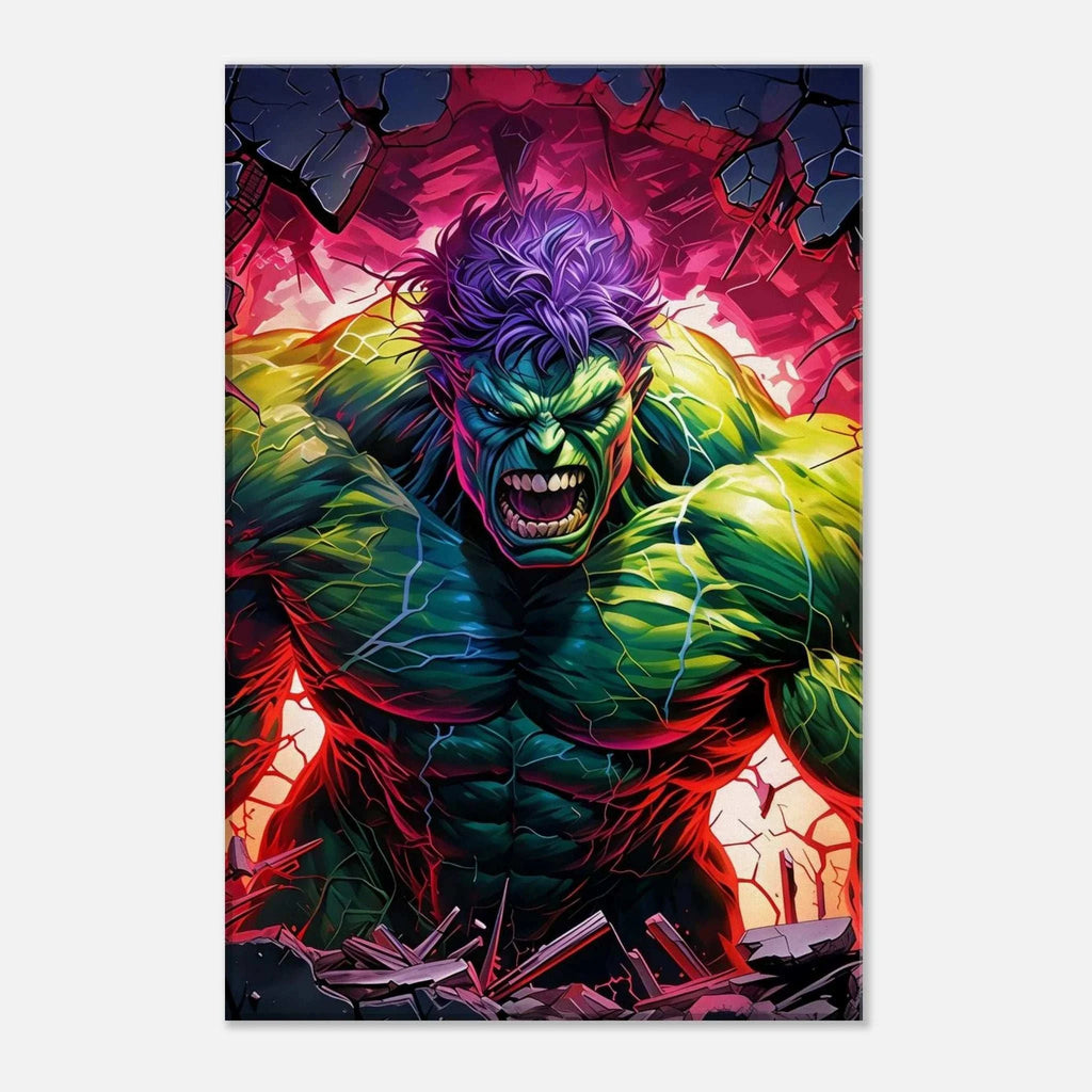 Incredible Hulk Wall Canvas with vibrant superhero design and bold green hues.