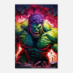Incredible Hulk Wall Canvas with vibrant superhero design and bold green hues.
