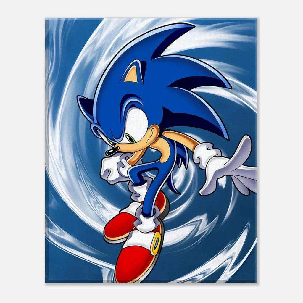 Sonic The Hedgehog Wall Canvas featuring vibrant colors and iconic blue blur design.