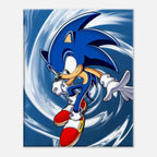 Sonic The Hedgehog Wall Canvas featuring vibrant colors and iconic blue blur design.
