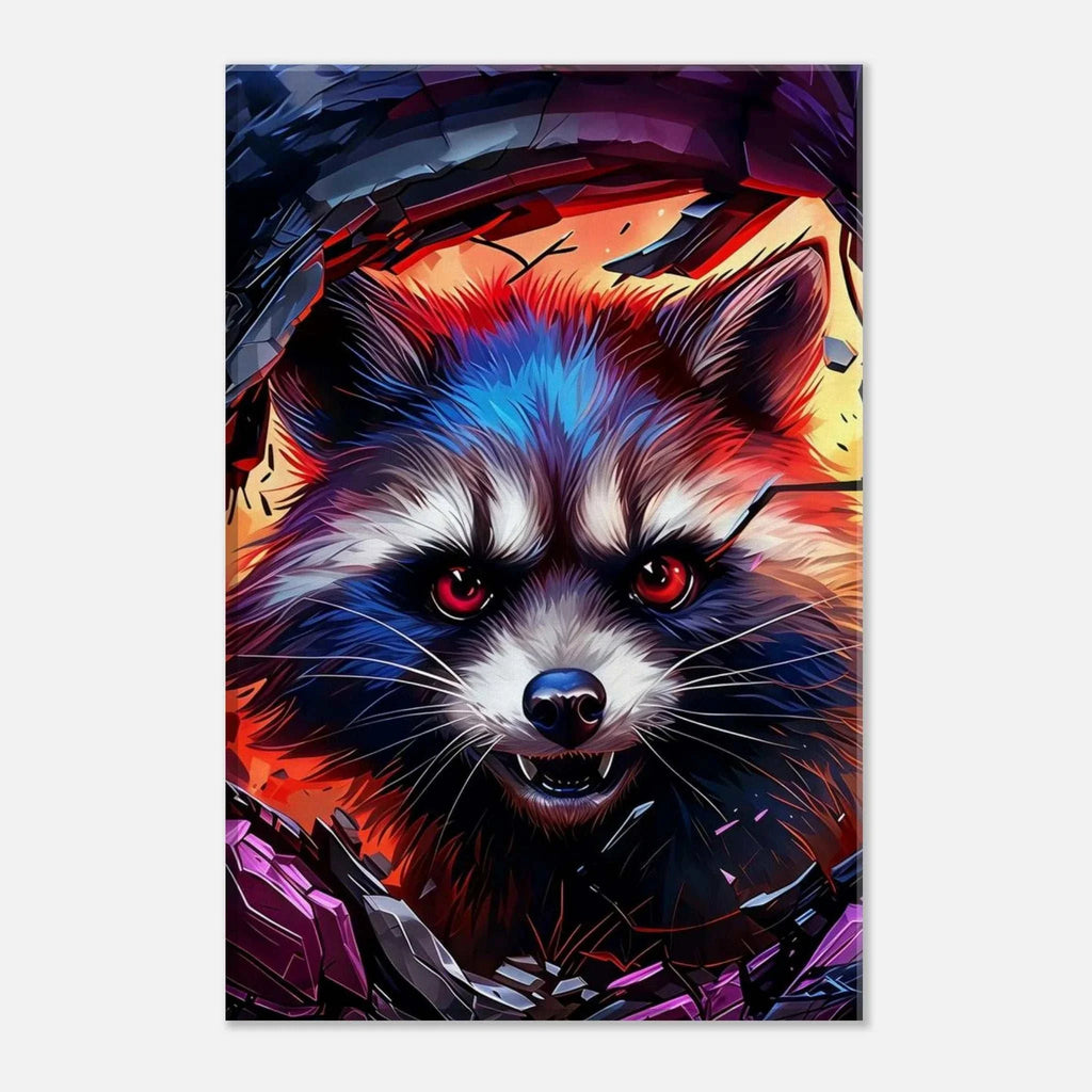 Rocket Raccoon wall canvas featuring dynamic cosmic artwork.