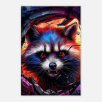 Rocket Raccoon wall canvas featuring dynamic cosmic artwork.