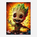 Baby Groot wall canvas with vibrant colors, perfect for adding playful charm to any room.