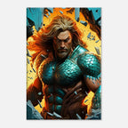 Aquaman wall canvas featuring bold vibrant print with ocean hero imagery.