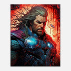 Bold Thor wall canvas with vibrant imagery and intense colors.