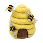 Beehive Needle Felting Kit with wool felt beehive and bees.