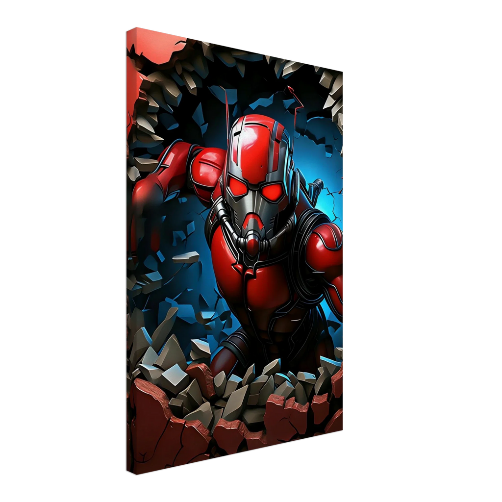 Antman canvas featuring dynamic superhero artwork with vibrant colors.