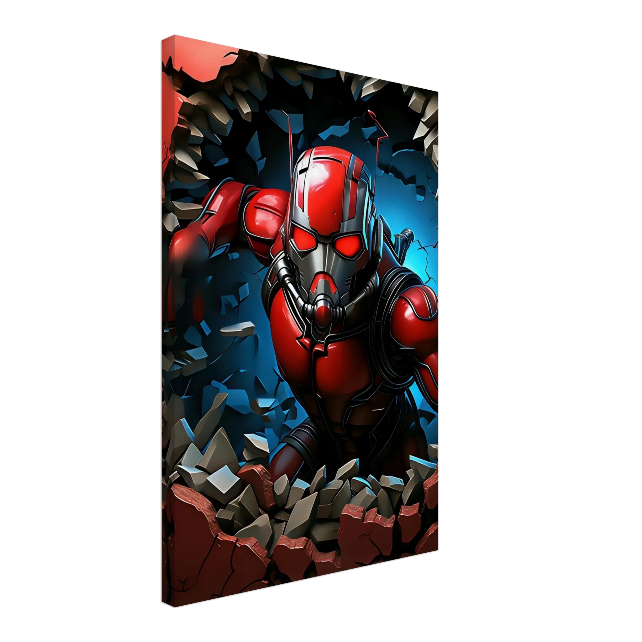 Antman canvas featuring dynamic superhero artwork with vibrant colors.