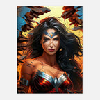 Wonder Woman Wall Canvas featuring vibrant, bold artwork of the iconic superhero, ready to hang.