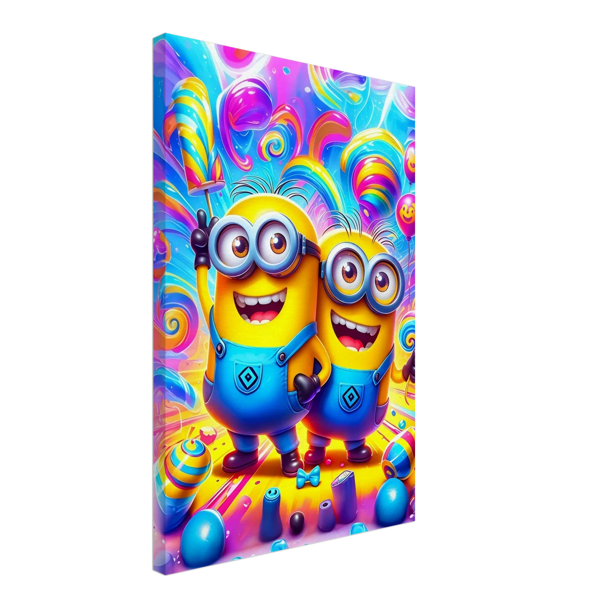 Minions Wall Canvas featuring vibrant mischievous characters, perfect for kids' rooms.