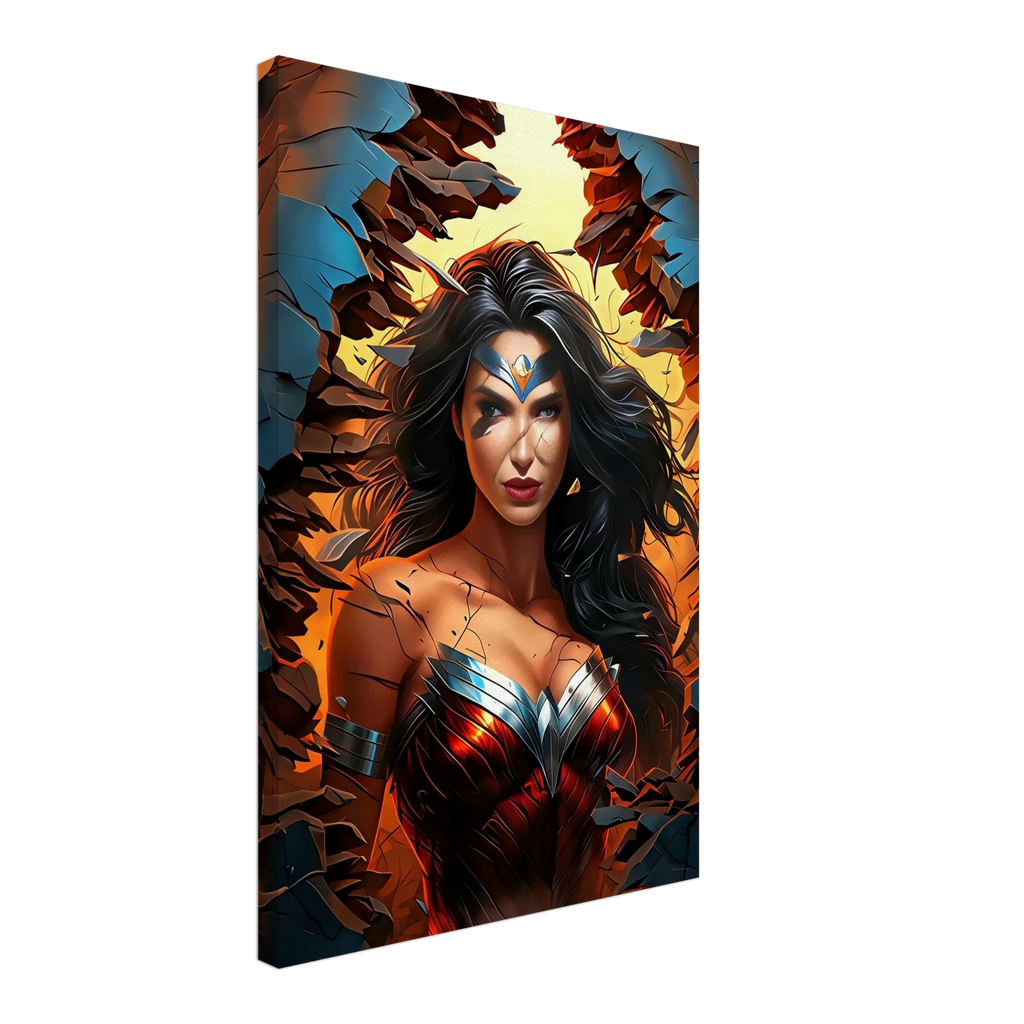 Wonder Woman Wall Canvas featuring bold, vibrant artwork, perfect for adding inspiration and a striking focal point.