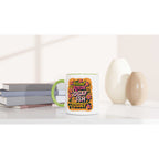 Feeling Kinda IDGAF Fun Mug with colorful rim, ideal for coffee; brightens mornings with style and humor.