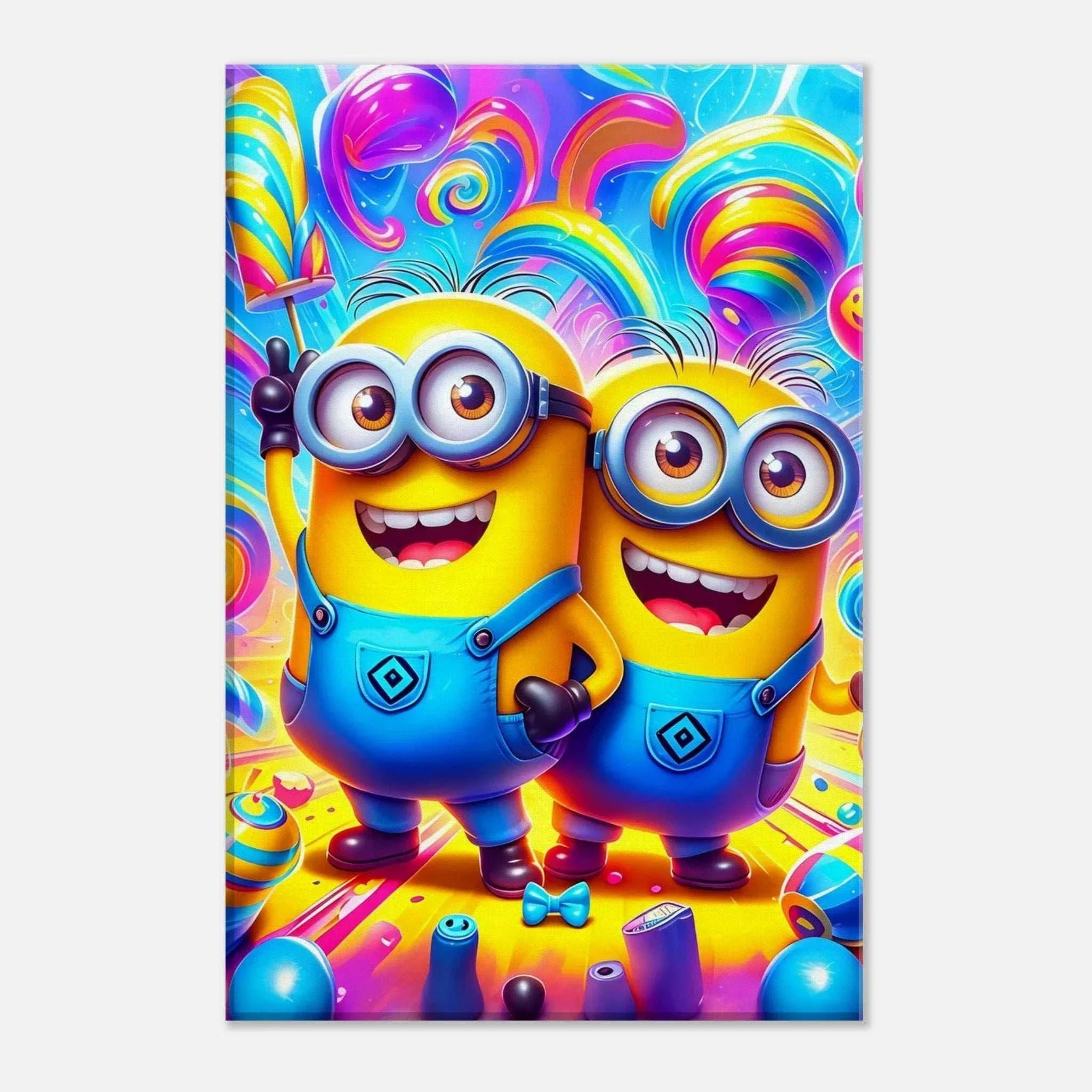 Minions Wall Canvas featuring vibrant yellow characters, perfect for playful decor.