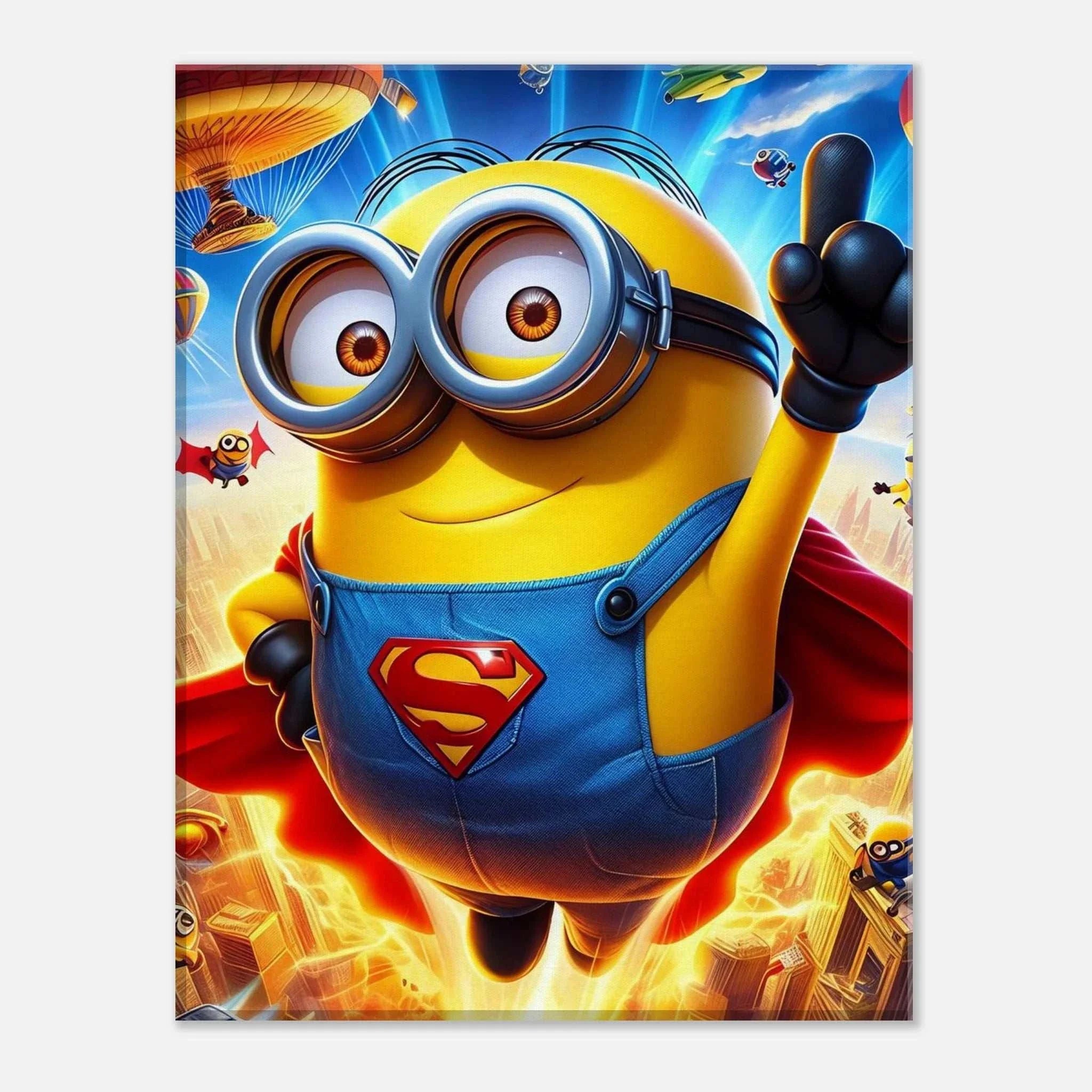Minions Wall Canvas featuring mischievous characters in vibrant colors, perfect for kids' rooms.