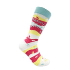 Colorful cake slice design socks for men and women.