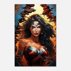 Wonder Woman Wall Canvas with bold vibrant artwork, featuring iconic heroism and strength.