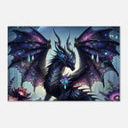 Black Gem Dragon Wall Canvas with shimmering gems, available in multiple sizes.