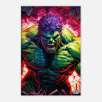 Incredible Hulk wall canvas featuring vibrant green and red colors, showcasing the Hulk's iconic strength.