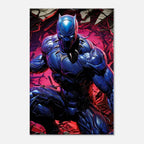 Black Panther wall canvas with vibrant bold design, available in multiple sizes, featuring FSC-certified wood and cotton-polyester blend.