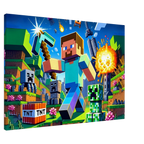 Minecraft Wall Canvas featuring vibrant blocky characters and landscapes.
