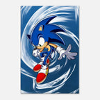 Sonic The Hedgehog wall canvas with vibrant colors and dynamic design.