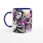 Motivational coffee mug with colorful design and inspirational quote, 11oz ceramic, perfect for daily positivity.